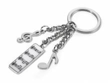 Schl&uuml;sselanh&auml;nger/Taschenanh&auml;nger Note Notenschl&uuml;ssel Sinfonie wei&szlig;/schwarz/silberfarben