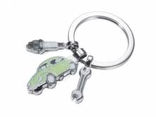 Schl&uuml;sselanh&auml;nger/Taschenanh&auml;nger Volkswagen Typ1 gr&uuml;n/anthrazit/wei&szlig; VW K&auml;fer Maulschl&uuml;ssel Z&uuml;ndkerze