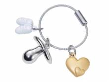 Schl&uuml;sselanh&auml;nger/Taschenanh&auml;nger goldfarben/silberfarben/wei&szlig; Welcome Baby