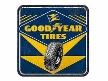 Deko-Untersetzer-Set 5teilig Goodyear - Tires Retro-Style blau/gelb von Nostalgic-Art