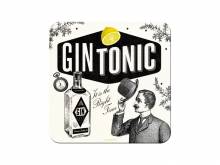 Deko-Untersetzer-Set 5teilig Gin Tonic Retro-Style weiß/schwarz von Nostalgic-Art
