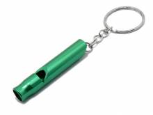 Schl&uuml;sselanh&auml;nger/Taschenanh&auml;nger Whistle Pfeife Aluminium gr&uuml;n eloxiert