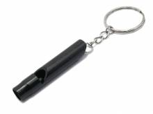 Schl&uuml;sselanh&auml;nger/Taschenanh&auml;nger Whistle Pfeife Aluminium schwarz eloxiert