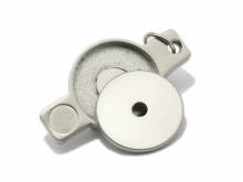 Schl&uuml;sselanh&auml;nger Hier & Jetzt Chip-Halter Metall silberfarben inkl. Wagenchip