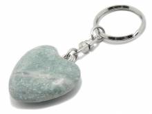 Schl&uuml;sselanh&auml;nger/Taschenanh&auml;nger Herz grau Naturstein marmoriert
