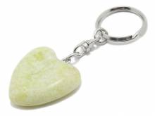 Schl&uuml;sselanh&auml;nger/Taschenanh&auml;nger Herz gr&uuml;n Naturstein marmoriert