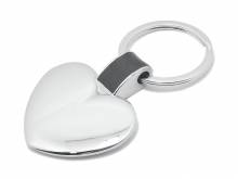 Schl&uuml;sselanh&auml;nger/Taschenanh&auml;nger gro&szlig;es Herz silberfarben/schwarz