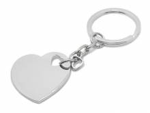 Schl&uuml;sselanh&auml;nger/Taschenanh&auml;nger gro&szlig;es Herz mit herzf&ouml;rmigen Loch silberfarben