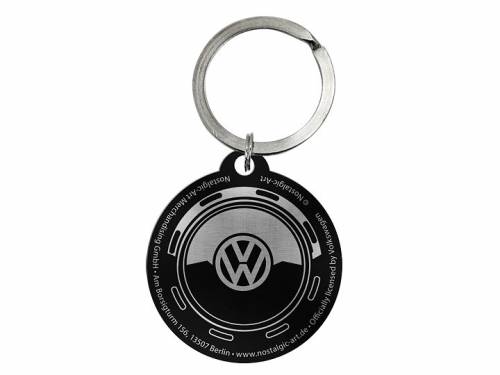 Retro-Schl�sselanh�nger/Taschenanh�nger VW Wheel schwarz/blau/grau von Nostalgic-Art - Bild vergr��ern 