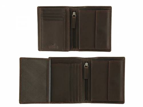 Geldb�rse Parma LP Rindleder mit Pull-up-Effekt vegetabil gegerbt dunkelbraun L�ngsformat von Braun B�ffel - Bild vergr��ern 