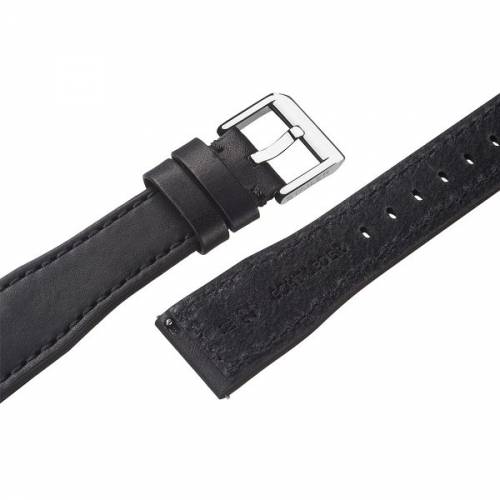 Uhrenarmband -Aviator New- 21mm schwarz Leder Aviator-Look abgenht EASY-CLICK von STAILER (Schlieenansto 18 mm) - Bild vergrern 