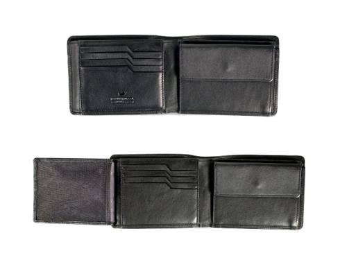 Geldb�rse Golf Secure Rindleder fein genarbt RFID Schutz schwarz mit Logo von Braun B�ffel - Bild vergr��ern 
