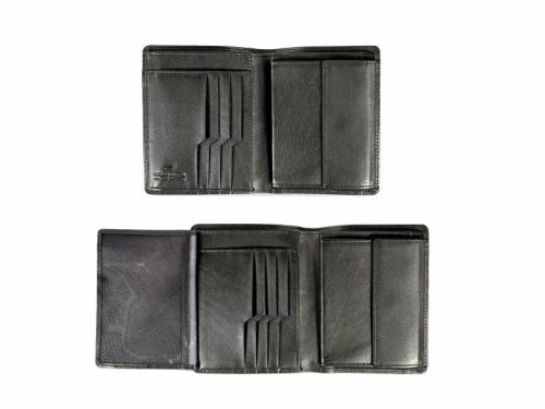 Geldb�rse Golf Secure Rindleder fein genarbt RFID Schutz schwarz mit Logo von Braun B�ffel - Bild vergr��ern 