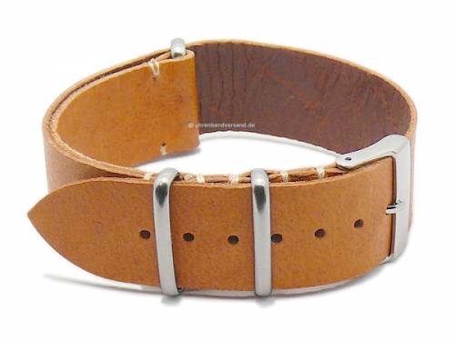 Uhrenarmband -NATO Antilope- 18mm hellbraun Vintage-Look Durchzugsband von ATELIER FERRER CHANNEL - Bild vergr��ern 