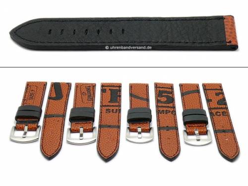 Uhrenarmband -Spalding- 20mm orange HORWEEN Basketball-Leder genarbt von ATELIER FERRER CHANNEL (Schlie�enansto� 20 mm) - Bild vergr��ern 