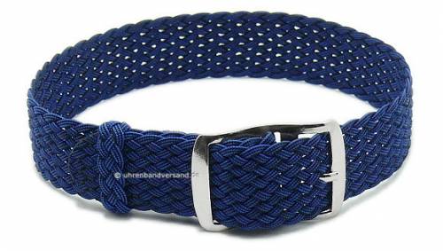 Basic Uhrenarmband 12mm navyblau Perlon/Textil Durchzugsband - Bild vergr��ern 