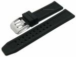 Uhrenarmband 23mm schwarz Silikon matt mit Struktur & Doppel-Dornschlie&szlig;e (Schlie&szlig;enansto&szlig; 23 mm)