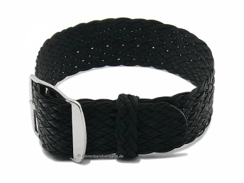 Uhrenarmband 18mm schwarz Perlon/Textil sportiv Durchzugsband - Bild vergrern 