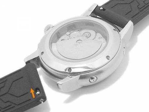 Basic-Uhrenarmband EASY-CLICK 22mm schwarz Silikon mit Schnellwechsel-Stegen  (Schlie�enansto� 21 mm) - Bild vergr��ern 