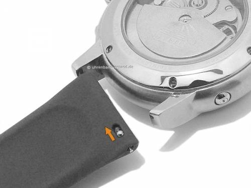 Basic-Uhrenarmband 22mm orange Silikon glatt matt mit Schnellwechsel-Stegen (Schlie�enansto� 22 mm) - Bild vergr��ern 