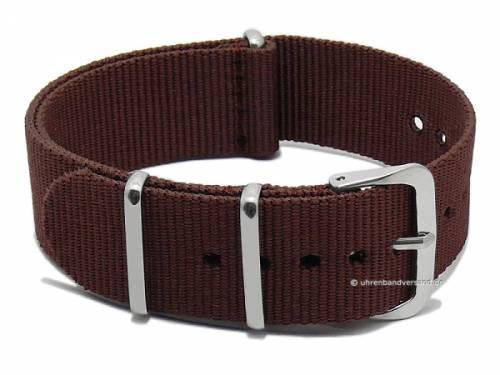 Preistipp: Uhrenarmband 18mm dunkelbraun Nylon zweilagiges Durchzugsband im NATO-Style - Bild vergrern 