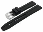 Uhrenarmband XL (Ackkb121) 24mm schwarz Silikon mit L&auml;ngsnut matt (Schlie&szlig;enansto&szlig; 22 mm)