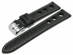 PREISTIPP: Uhrenarmband (Acklb112) 22mm schwarz Leder Racing-Look leicht genarbt helle Naht (Schlie&szlig;enansto&szlig; 20 mm)
