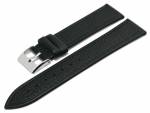 PREISTIPP: Uhrenarmband (Acklb113) 24mm schwarz Leder abgen&auml;ht genarbt flach (Schlie&szlig;enansto&szlig; 22 mm)