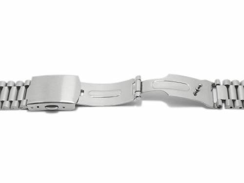 Uhrenarmband 18mm silberfarben Edelstahl massiv teilweise poliert mit Faltschlie�e - Bild vergr��ern 