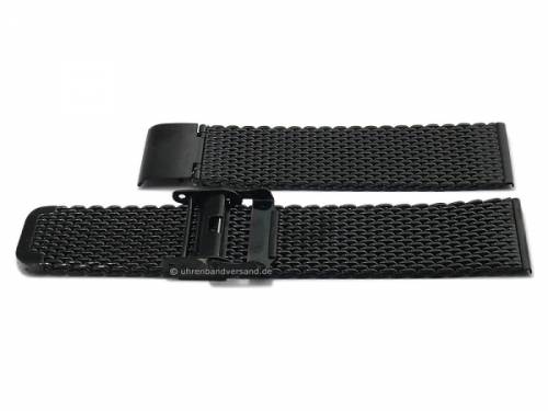 Preistipp: Uhrenarmband 24mm Milanaise schwarz mittelschweres Geflecht mit Sicherheits-Schiebeverschlu� - Bild vergr��ern 