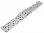 Preistipp: Uhrenarmband 24mm silberfarben Edelstahl poliert massiv mit Faltschlie&szlig;e
