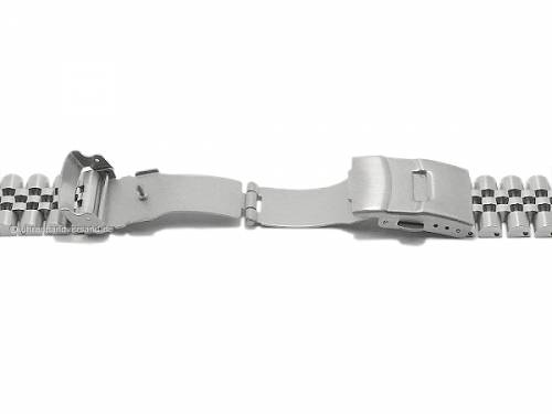 Preistipp: Uhrenarmband 20mm silberfarben Edelstahl massiv teilweise poliert Rundansto� mit Faltschlie�e - Bild vergr��ern 