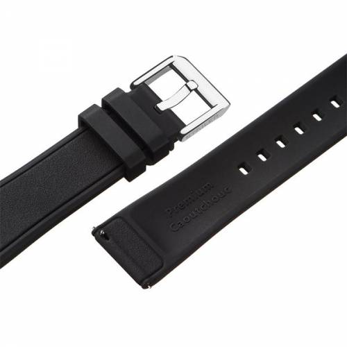 Uhrenarmband -Rubber FKM- 22mm schwarz Kautschuk mit EASY-CLICK von STAILER (Schlieenansto 20 mm) - Bild vergrern 