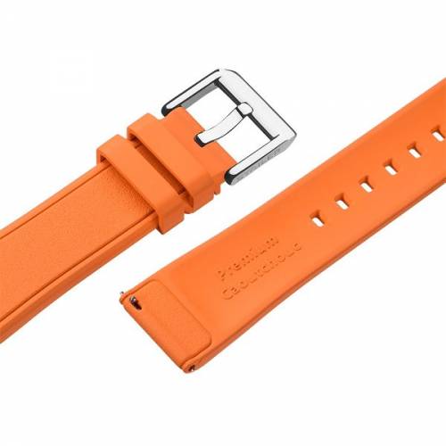 Uhrenarmband -Rubber FKM- 22mm orange Kautschuk mit EASY-CLICK von STAILER (Schlie�enansto� 20 mm) - Bild vergr��ern 