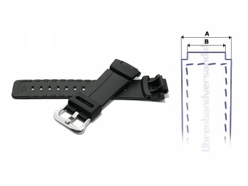CASIO- Ersatzband 16mm schwarz Kunststoff G-SHOCK (10001449) f�r G-100, G-200, G-2110 usw. - Bild vergr��ern 