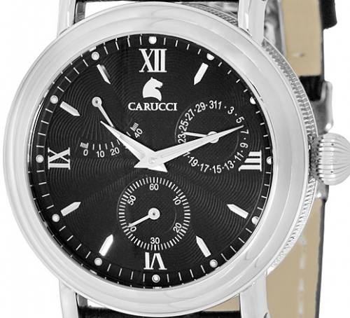 1a Angebot: Automatik-Herrenuhr -Empoli- Edelstahl Ziffernblatt schwarz von Carucci (*CI*HU*) - Bild vergr��ern 