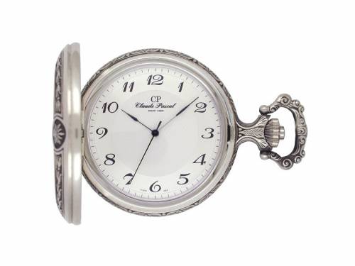 Mechanische Savonette-Taschenuhr Messing antik oxydiert -Edelweiss- mit Sprungdeckel von Claude Pascal (*CL*TU*) - Bild vergr��ern 