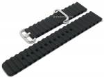 Uhrenarmband CsKB43 22mm schwarz Silikon mit Schnellwechsel-Federstegen für Smartwatches etc.