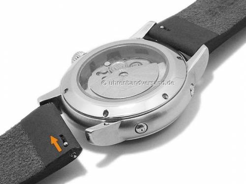 Uhrenarmband 24mm mittelbraun Leder Vintage-Look mit Schnellwechsel-Stegen von DILOY (Schlie�enansto� 24 mm) - Bild vergr��ern 