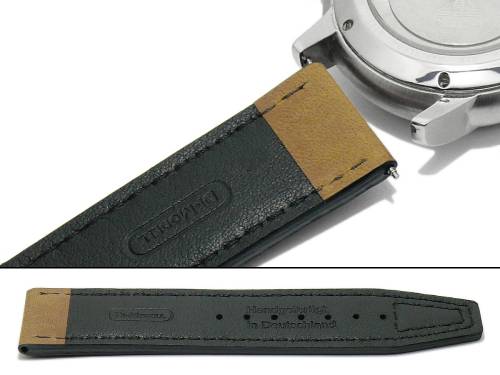 Uhrenarmband -Nevada- 22mm mittelbraun Leder helle Naht rustikal MADE IN GERMANY von DI-MODELL (Schlie�enansto� 22 mm) - Bild vergr��ern 
