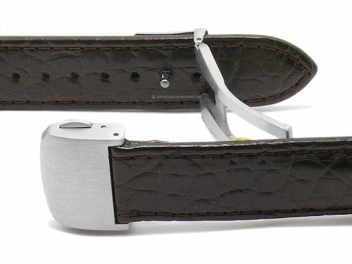 Uhrenarmband -Krokodil Bentley FS- 22mm dunkelbraun echt Krokodil mit Faltschlie�e von DI-MODELL (Schlie�enansto� 18 mm) - Bild vergr��ern 