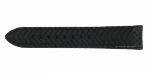 Uhrenarmband -Carbon- 24mm schwarz Leder/Silikon Karbon-Look abgen�ht von EULIT (Schlie�enansto� 22 mm) - Bild vergr��ern 