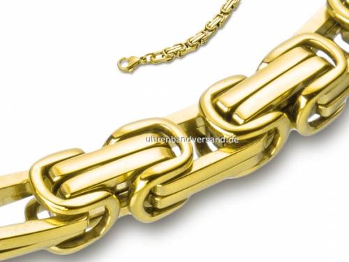 Schmuck-Armband K�nigskette Edelstahl goldfarben von Eichm�ller - Bandl�nge ca. 22cm - Bild vergr��ern 