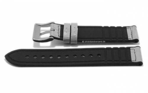 Uhrenarmband 22mm beige Silikon/Leder Alligator-Pr�gung von EICHM�LLER (Schlie�enansto� 20 mm) - Bild vergr��ern 