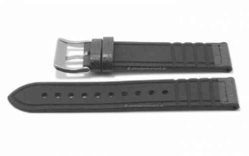 Uhrenarmband 20mm mittelbraun Nappa-Leder/Silikon gepr�gt von EICHM�LLER (Schlie�enansto� 20 mm) - Bild vergr��ern 