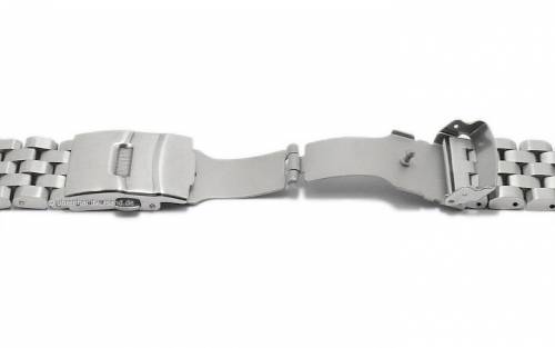 Uhrenarmband 18mm Edelstahl massiv gebrstet mit Sicherheits-Faltschliee von EICHMLLER - Bild vergrern 