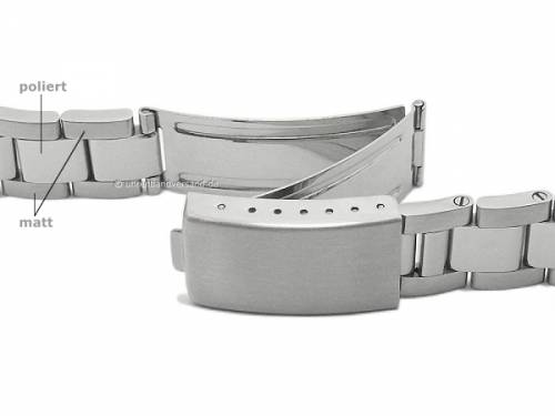 Uhrenarmband 18mm Edelstahl massiv geb�rstet mit Faltschlie�e von EICHM�LLER - Bild vergr��ern 