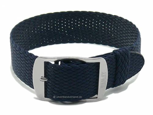 Uhrenarmband -Baltic- 20mm dunkelblau Perlon/Textil Durchzugsband von EULIT - Bild vergr��ern 