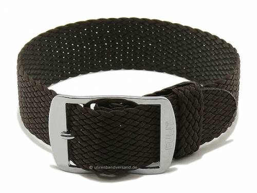 Uhrenarmband -Baltic- 18mm dunkelbraun Perlon/Textil Durchzugsband von EULIT - Bild vergrern 