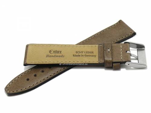 Uhrenarmband -Cavallo Sport- 22mm taupe MADE IN GERMANY Leder vegetabil gegerbt von EULUX (Schlie�enansto� 18 mm) - Bild vergr��ern 